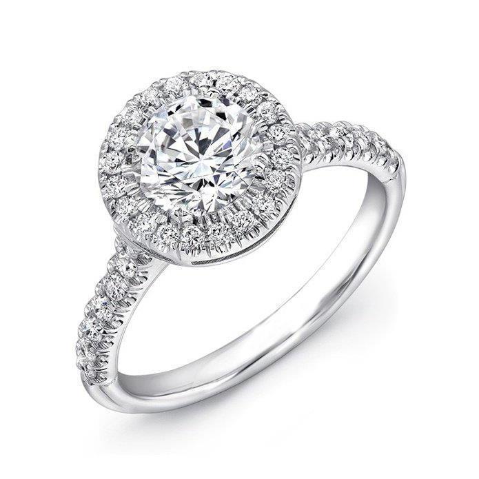 Bague Halo Naturel Diamants Ronds 3 Carats Or Blanc