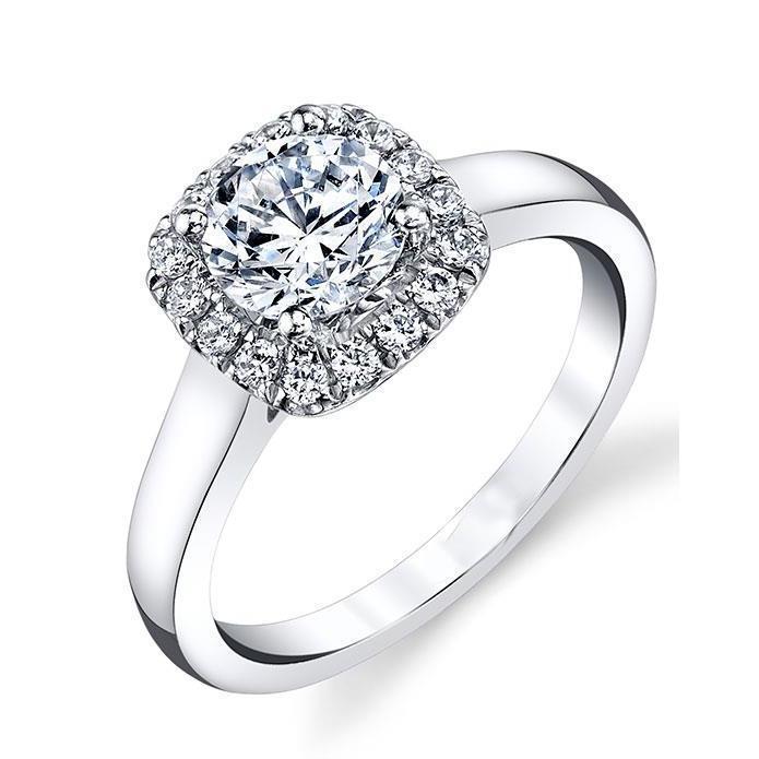 Bague Halo Naturel Diamants Ronds Scintillants 3.60 Carats Or Blanc 14K