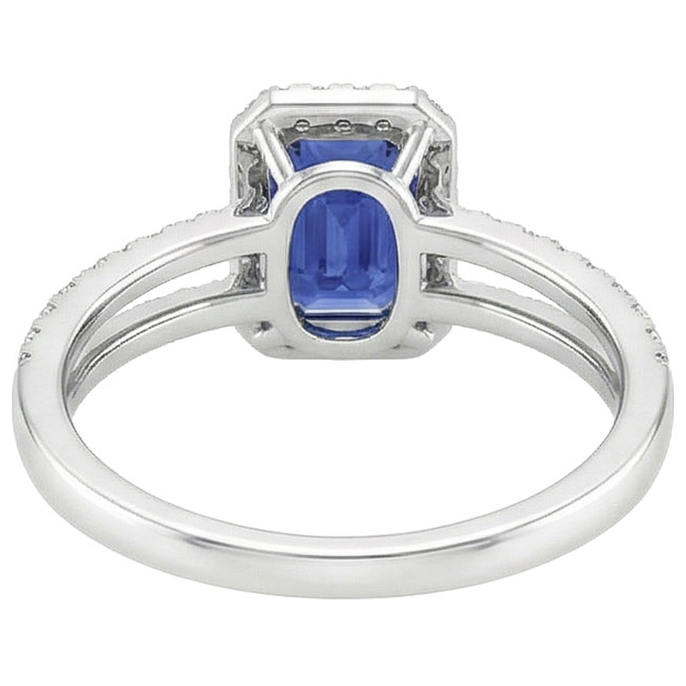 naturel round saphir 5carats bague détail rapproché