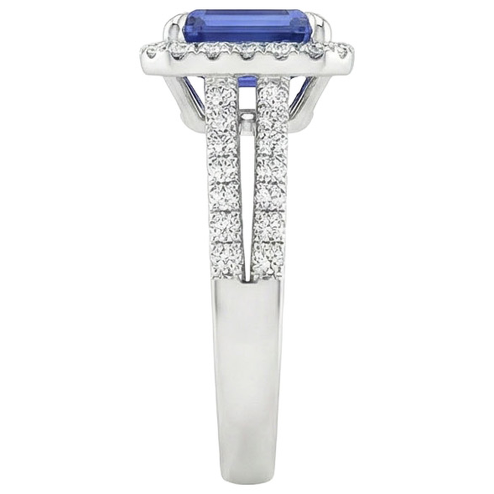 naturel round saphir 5carats bague sur blanc