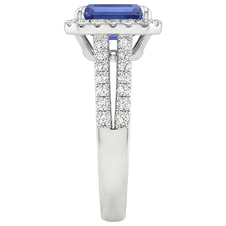 naturel round saphir 5carats bague sur blanc