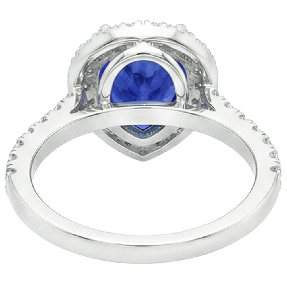 naturel pear diamant 6carats bague vue de face
