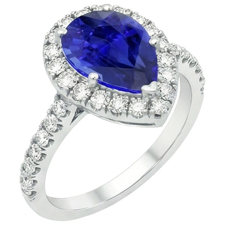 naturel pear diamant 6carats bague détail rapproché