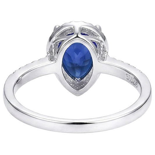 naturel pear diamant 3.75carats bague angle de côté