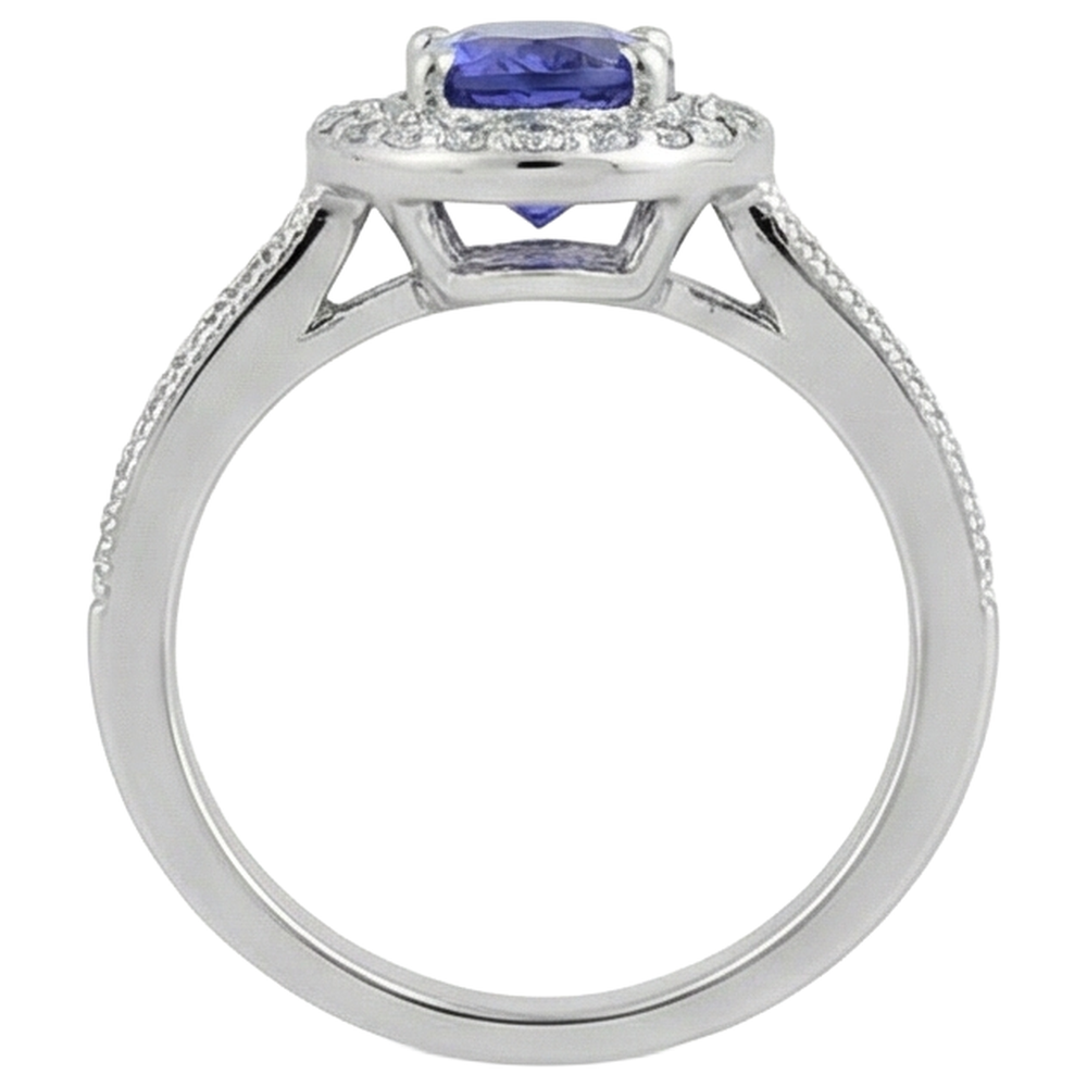 naturel oval tanzanite 10.25carats bague sur blanc