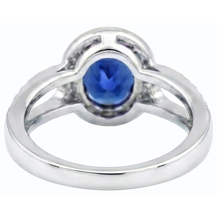 naturel oval saphir 4carats bague détail rapproché