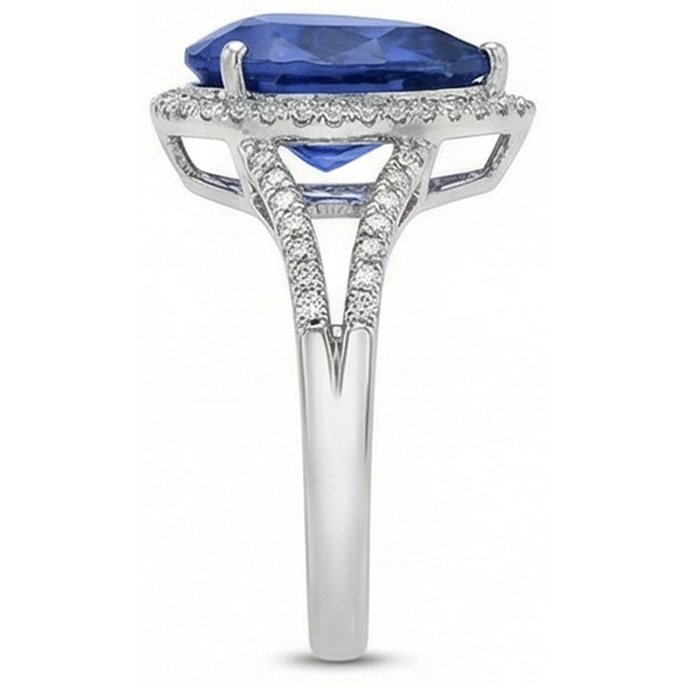 naturel pear diamant 3.50carats bague vue de dessus