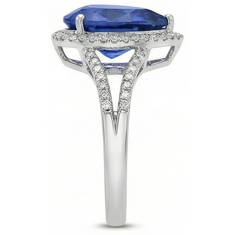 naturel pear diamant 3.50carats bague vue de dessus
