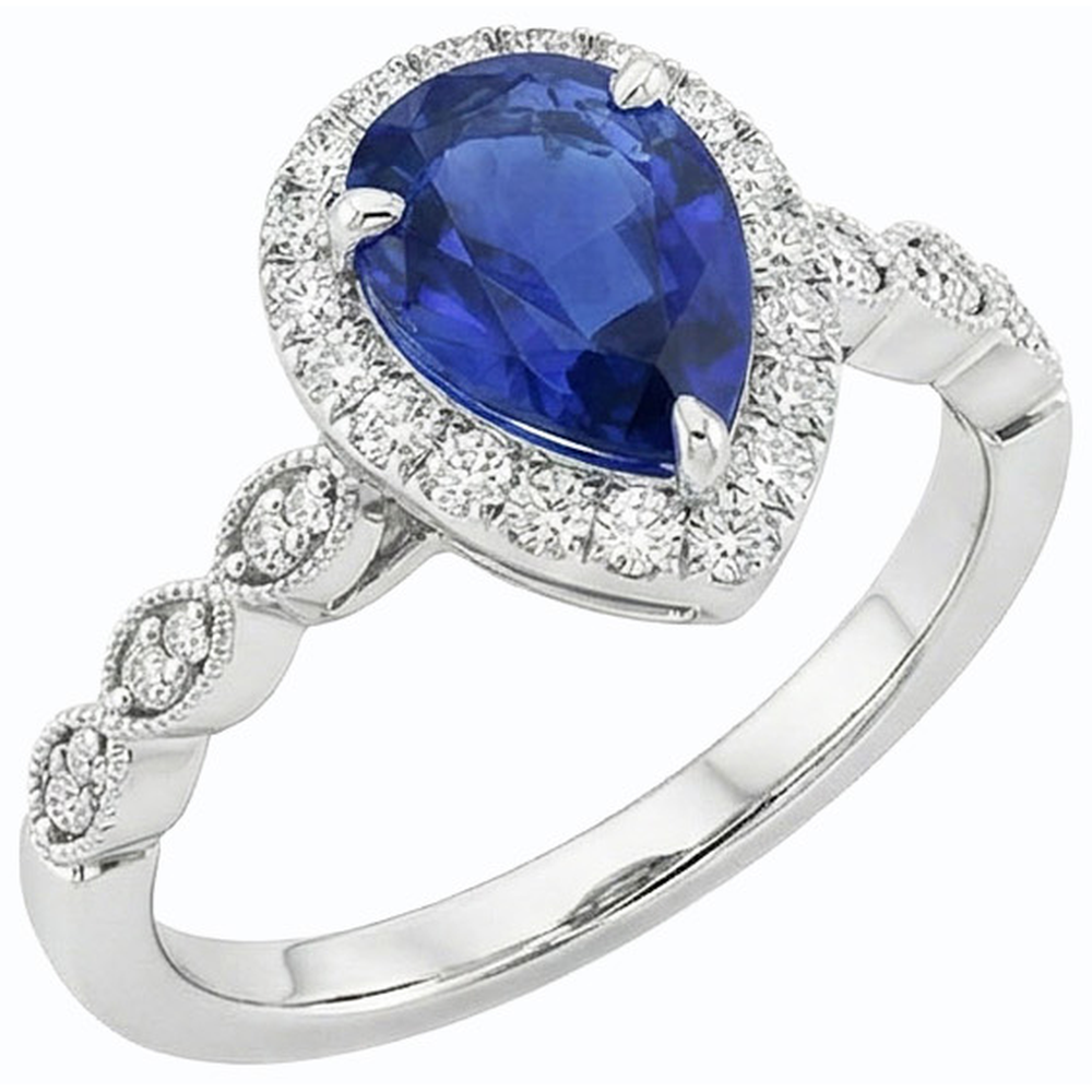 naturel pear diamant 5carats bague angle de côté