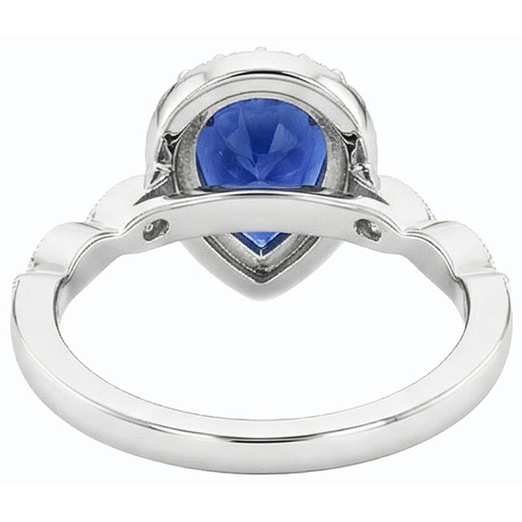 naturel pear diamant 5carats bague détail rapproché