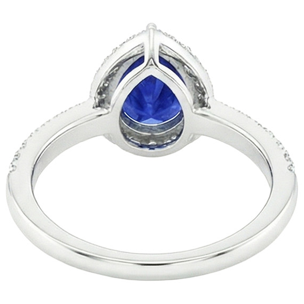 naturel pear diamant 4.50carats bague détail rapproché