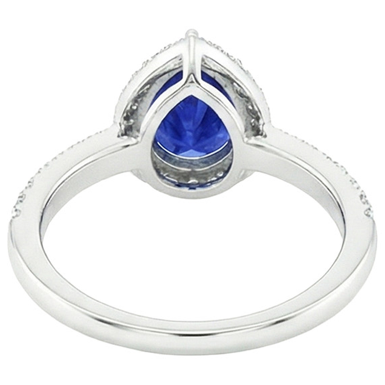 naturel pear diamant 4.50carats bague détail rapproché