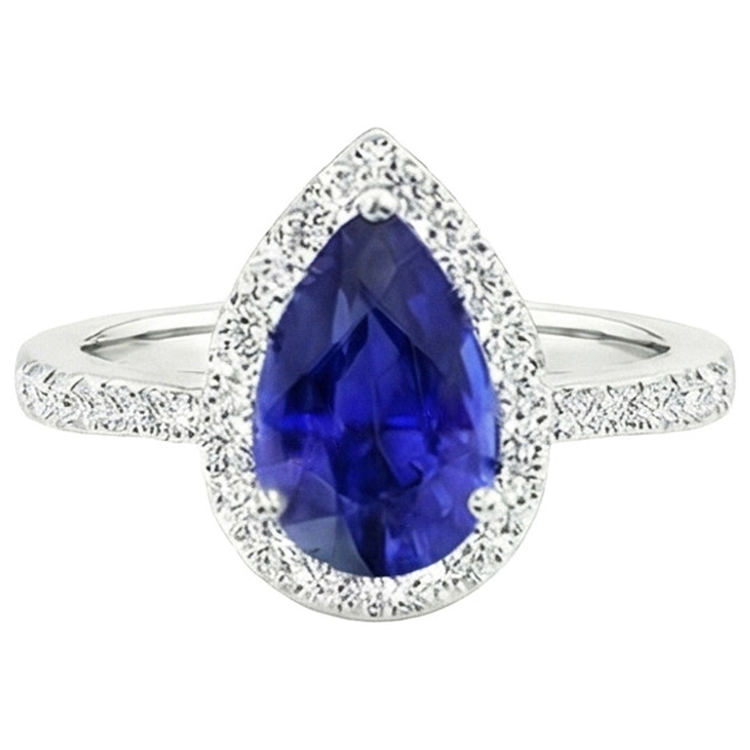 naturel pear diamant 4.50carats bague vue de dessus