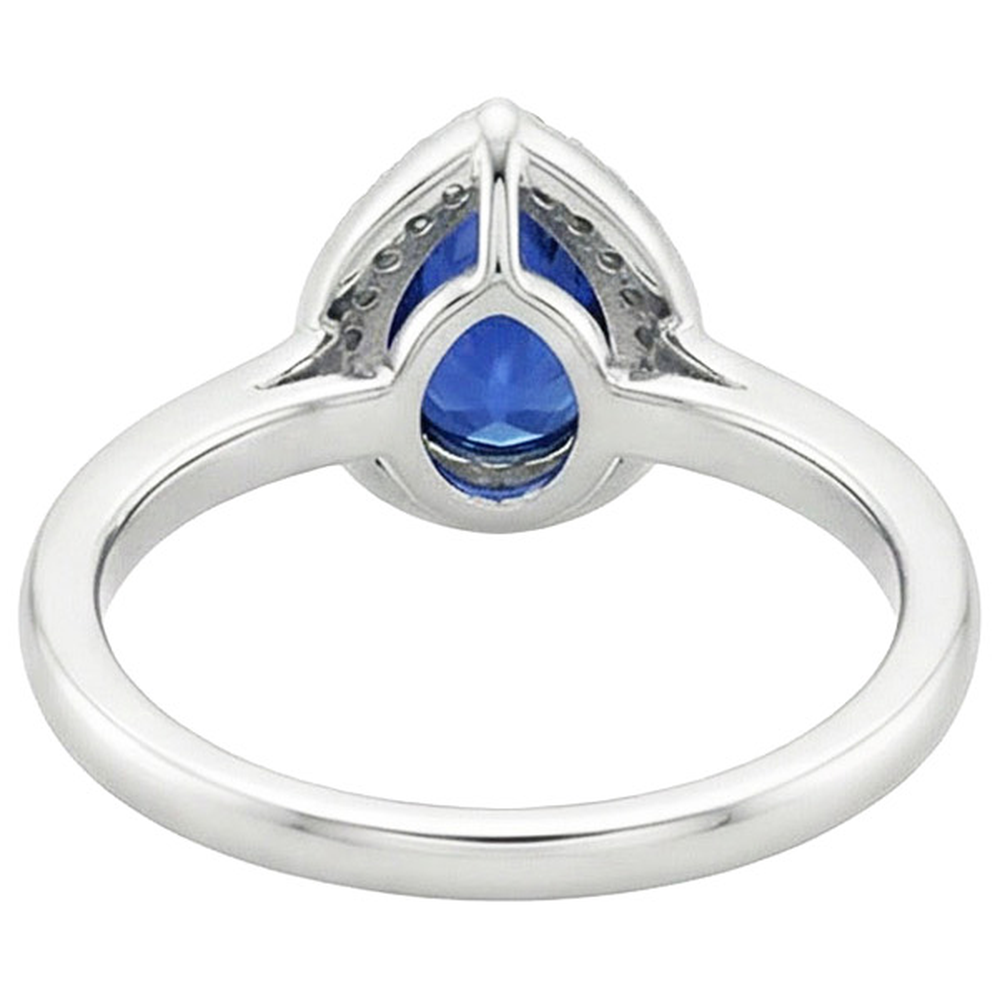 naturel pear diamant 3carats bague angle de côté