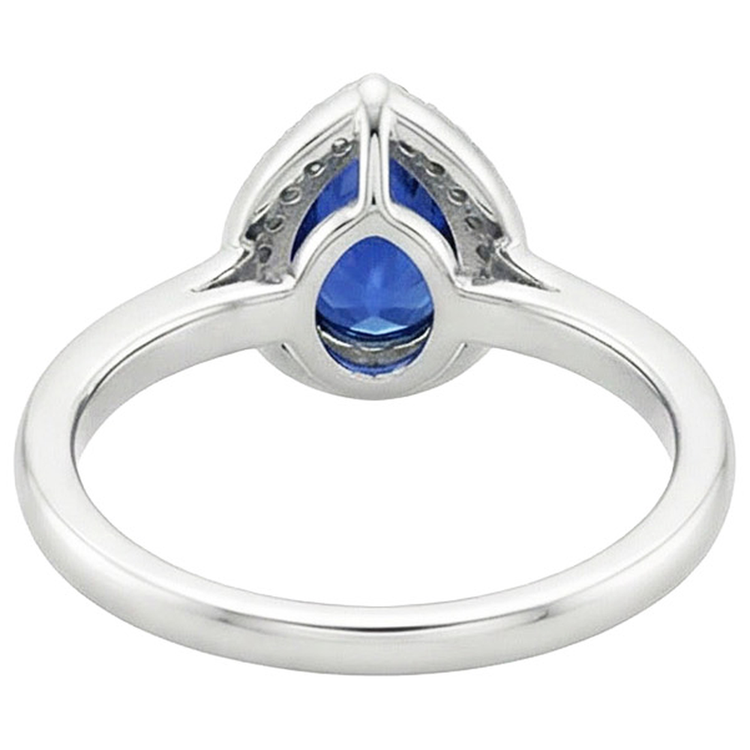 naturel pear diamant 3carats bague angle de côté