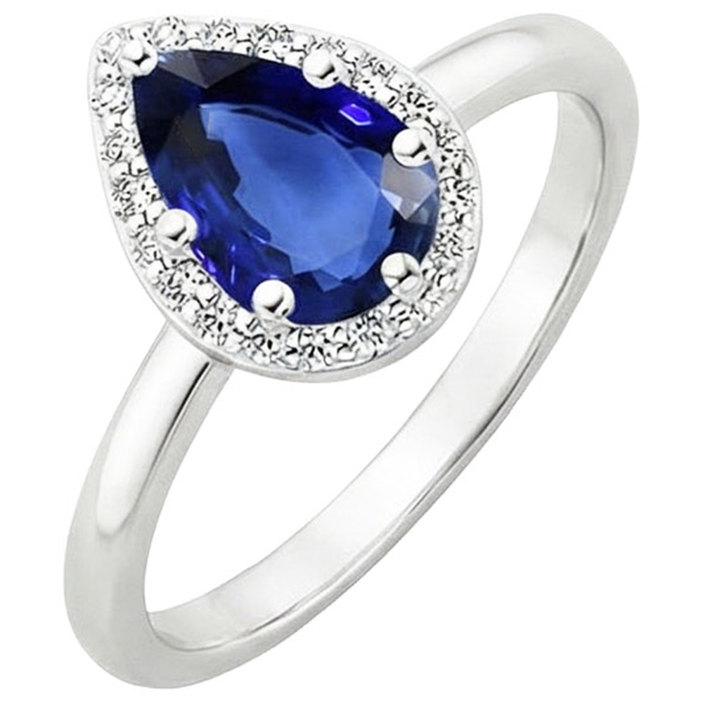 naturel pear diamant 3carats bague vue de dessus