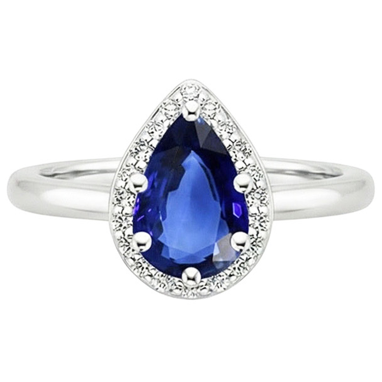 naturel pear diamant 3carats bague vue de profil