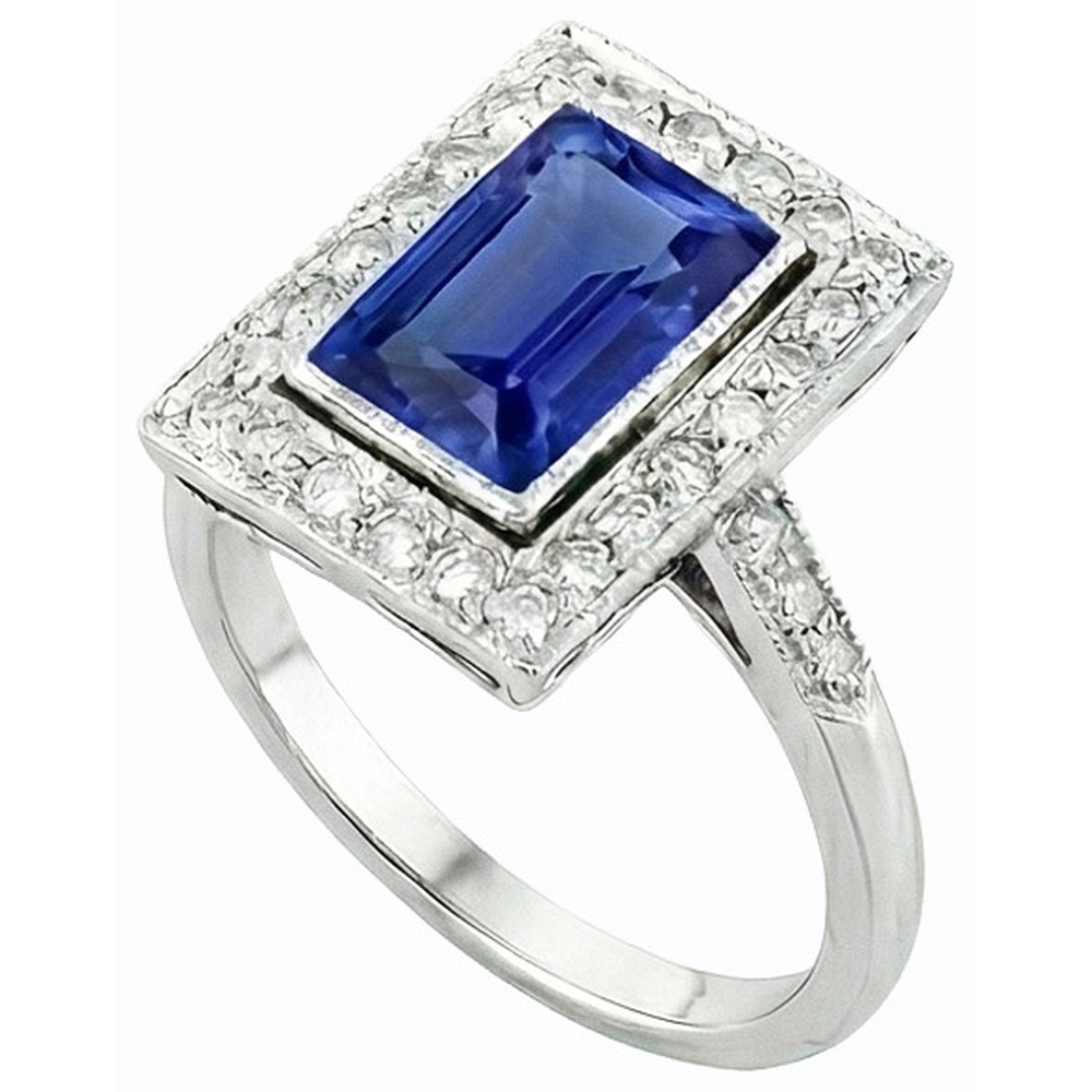 naturel round saphir 4carats bague détail rapproché