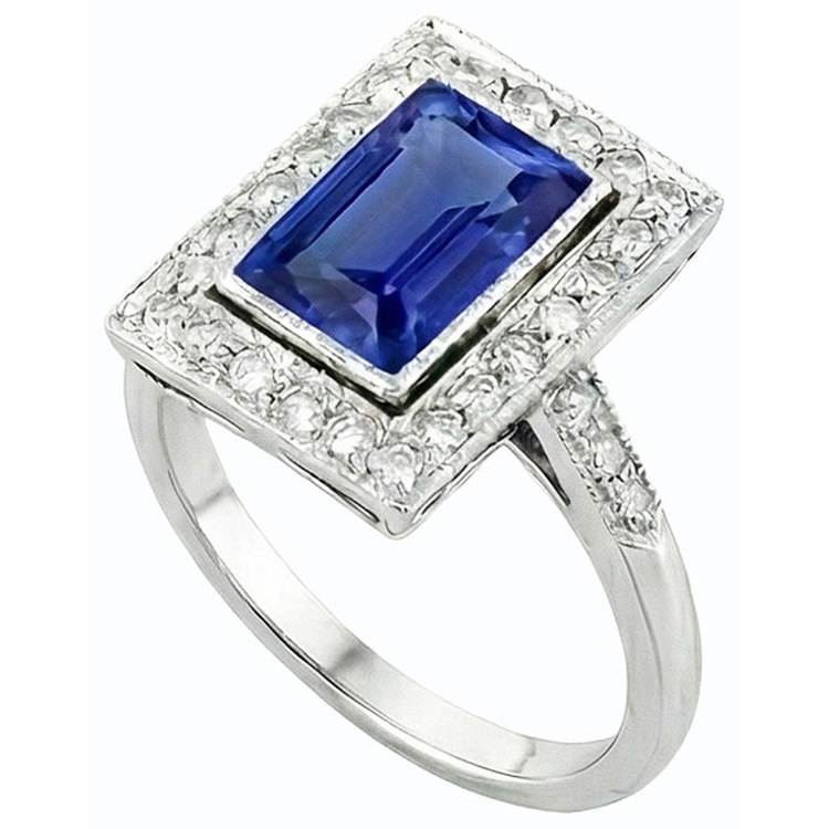 naturel round saphir 4carats bague détail rapproché