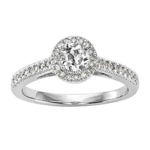 Bague Halo Ronde Avec Réel Diamants Taille Ancienne Mine 2.75 Carats Bijoux En Or Pour Femme