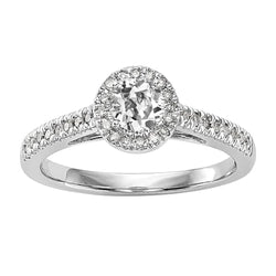 Bague Halo Ronde Avec Réel Diamants Taille Ancienne Mine 2.75 Carats Bijoux En Or Pour Femme