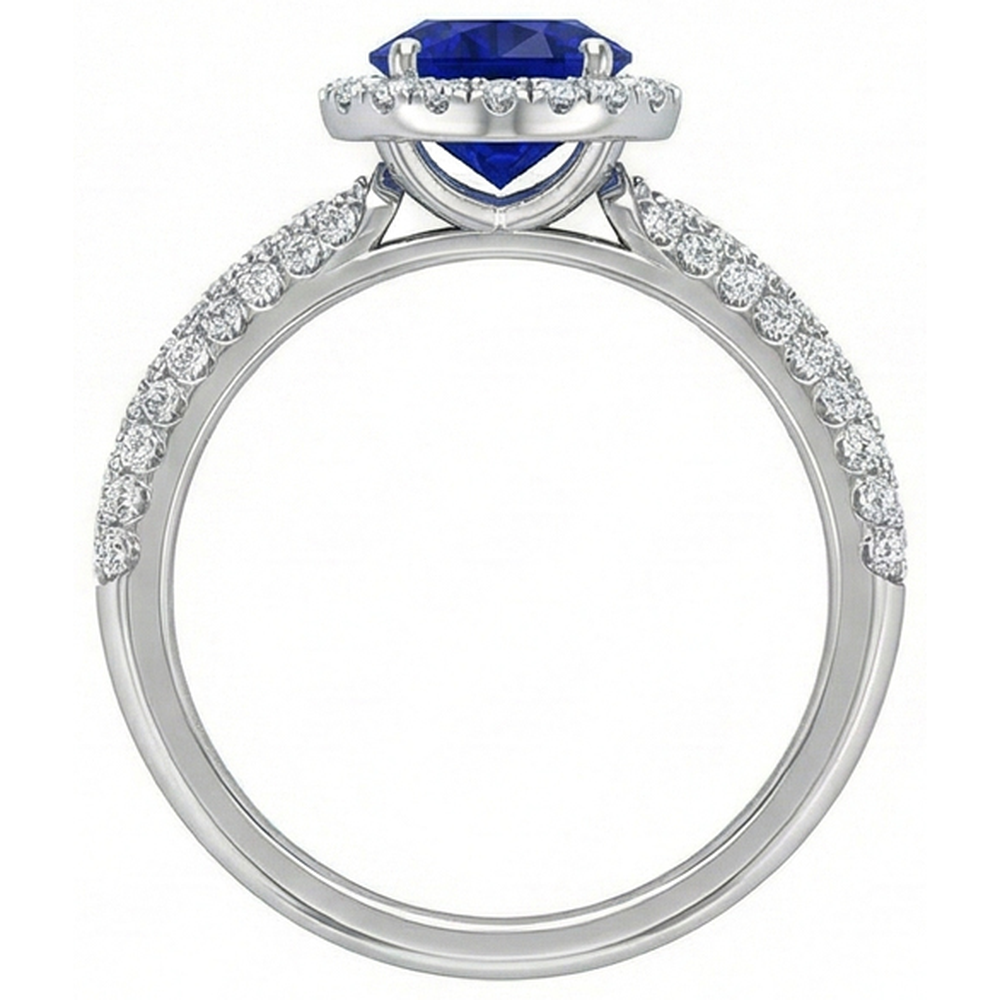 naturel round diamant 3carats bague vue de dessus