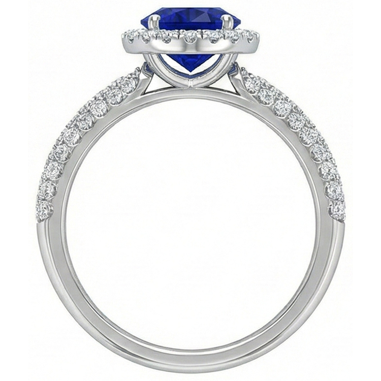 naturel round diamant 3carats bague vue de dessus