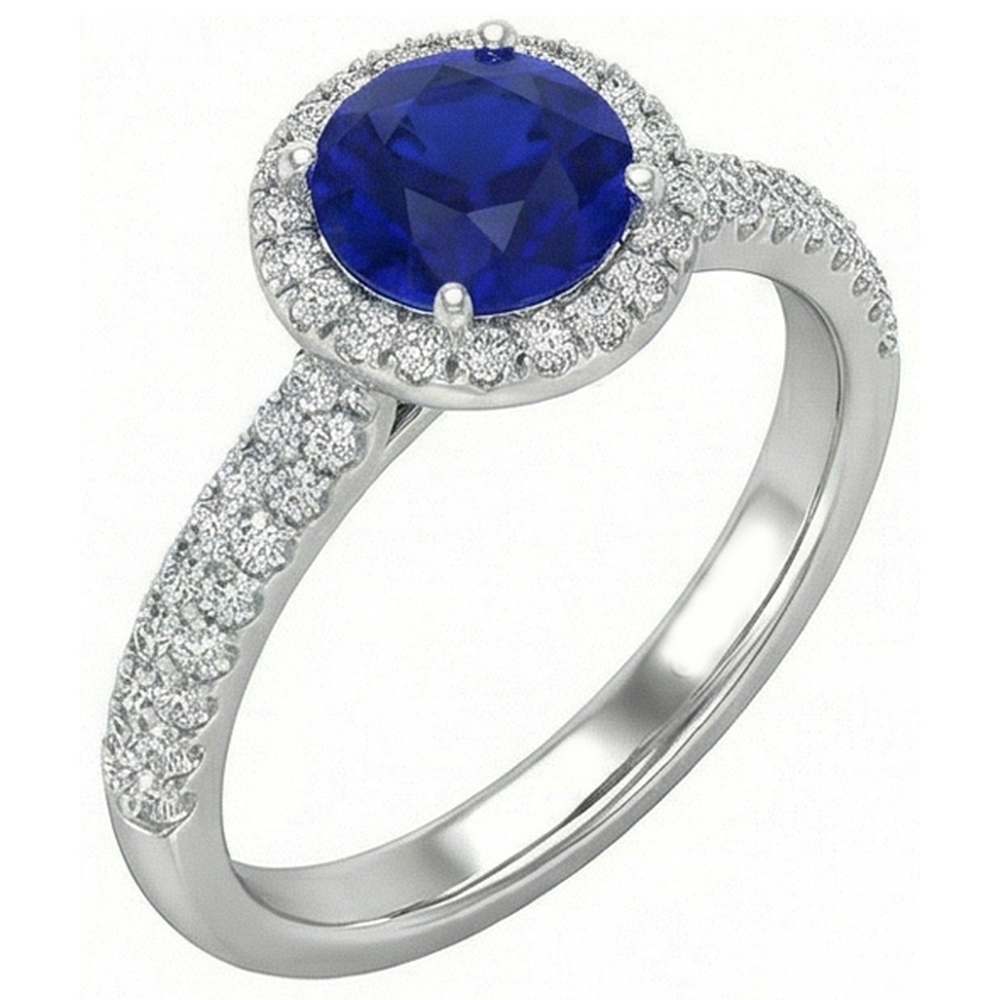 naturel round diamant 3carats bague vue de face