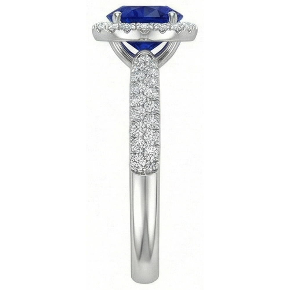 naturel round diamant 3carats bague détail rapproché