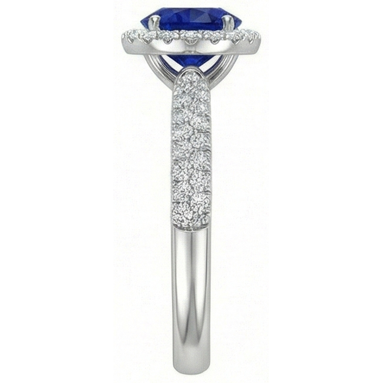 naturel round diamant 3carats bague détail rapproché