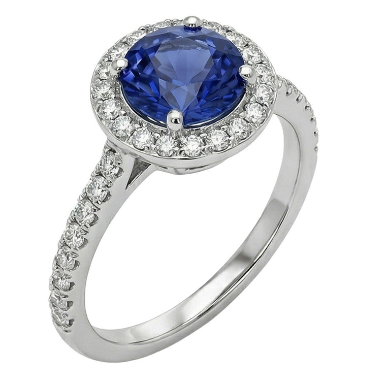 naturel round diamant 2carats bague vue de face
