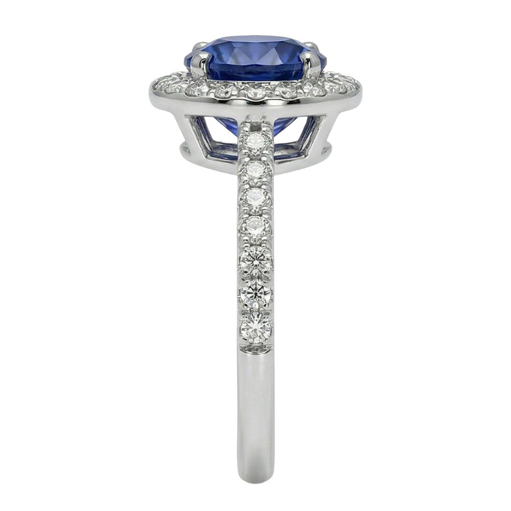 naturel round diamant 2carats bague vue de dessus
