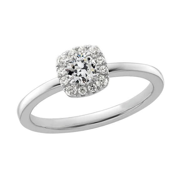 Bague Halo Ronde Vieux Mineur Réel Diamant Bijoux En Or 14K 2.25 Carats