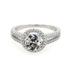Bague Halo Ronde Vieux mineur Naturel Diamant Split Tige Bijoux 4.50 Carats
