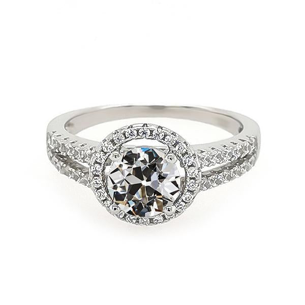 Bague Halo Ronde Vieux mineur Naturel Diamant Split Tige Bijoux 4.50 Carats