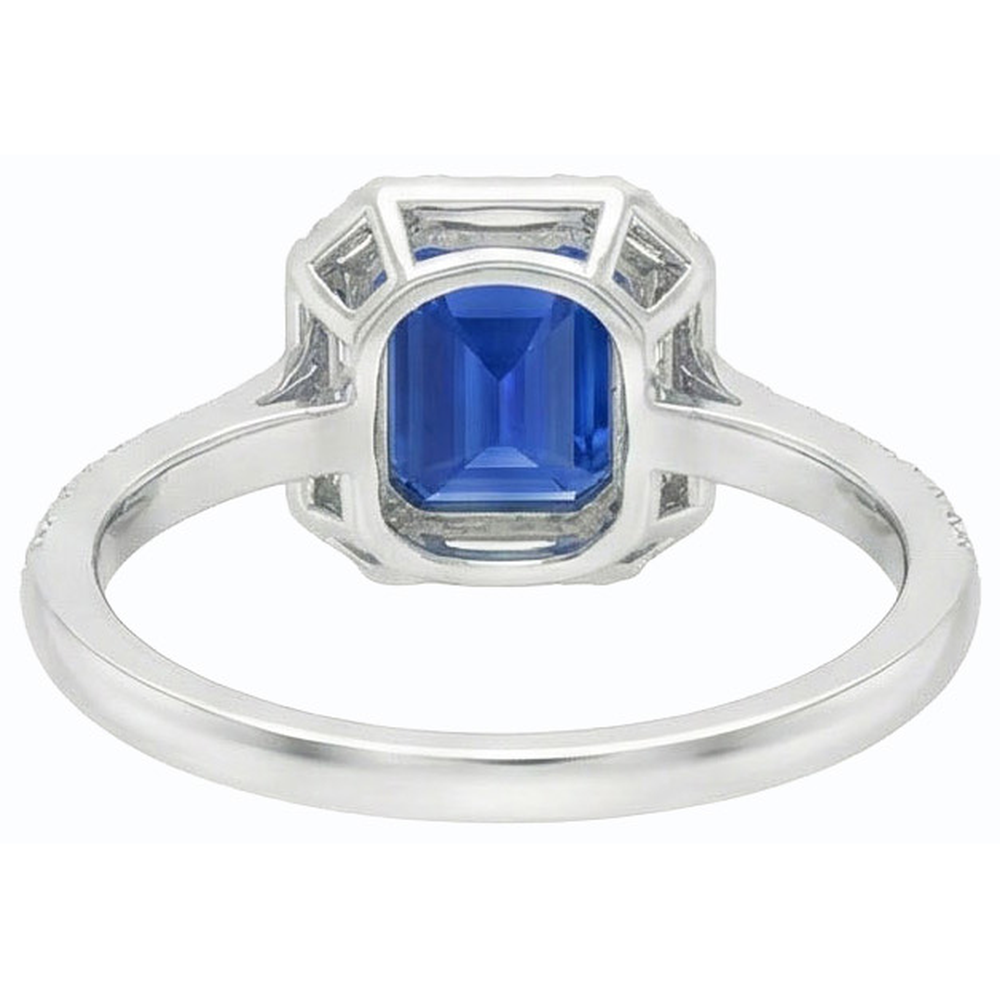 naturel baguette diamant 3carats bague angle de côté