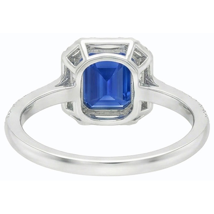 naturel baguette diamant 3carats bague angle de côté