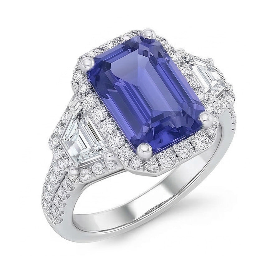 naturel diamant 4.50carats bague angle de côté