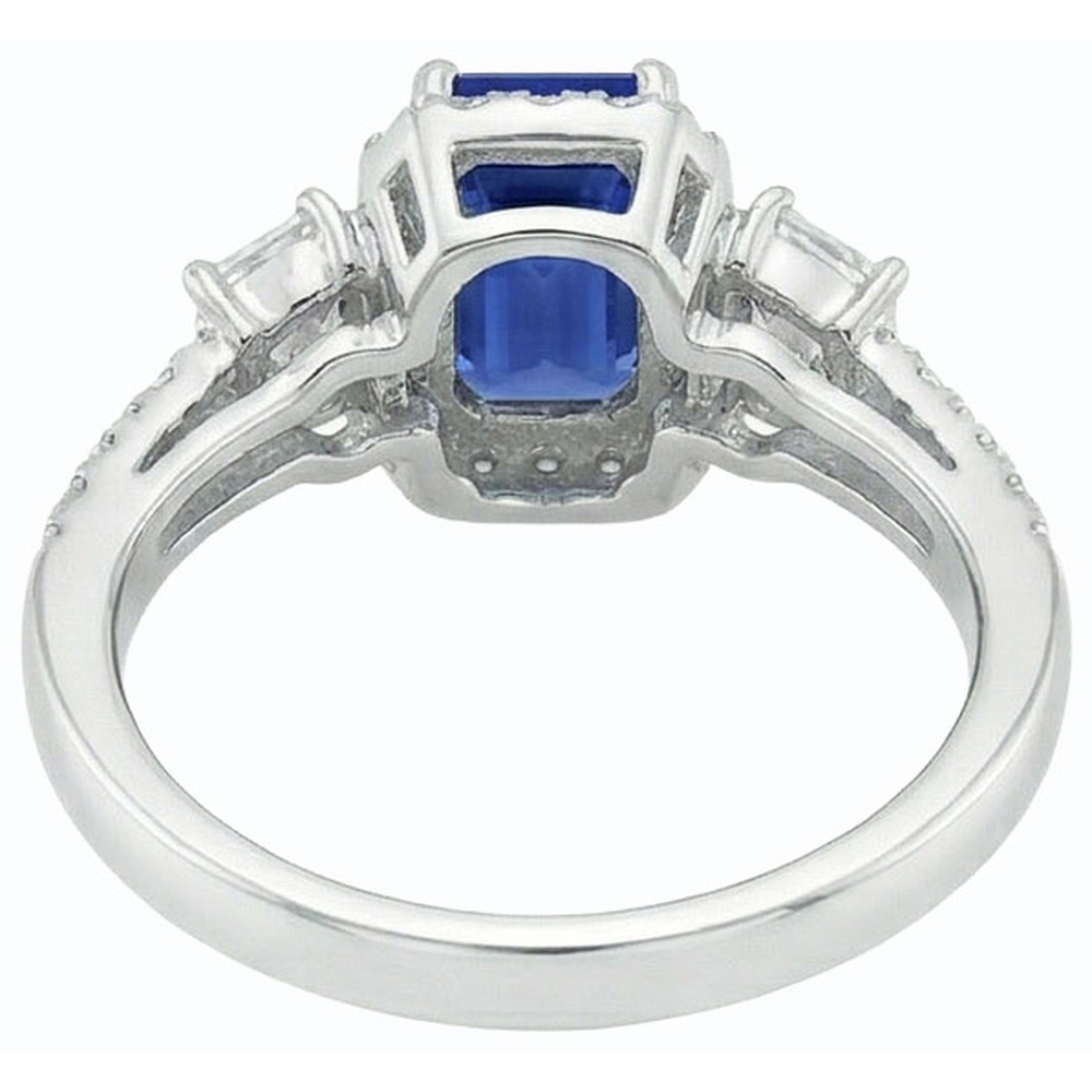 naturel round saphir 3.50carats bague sur blanc