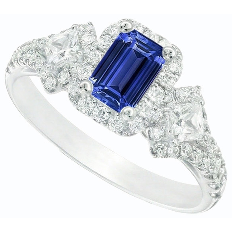 naturel round saphir 3.50carats bague vue de dessus