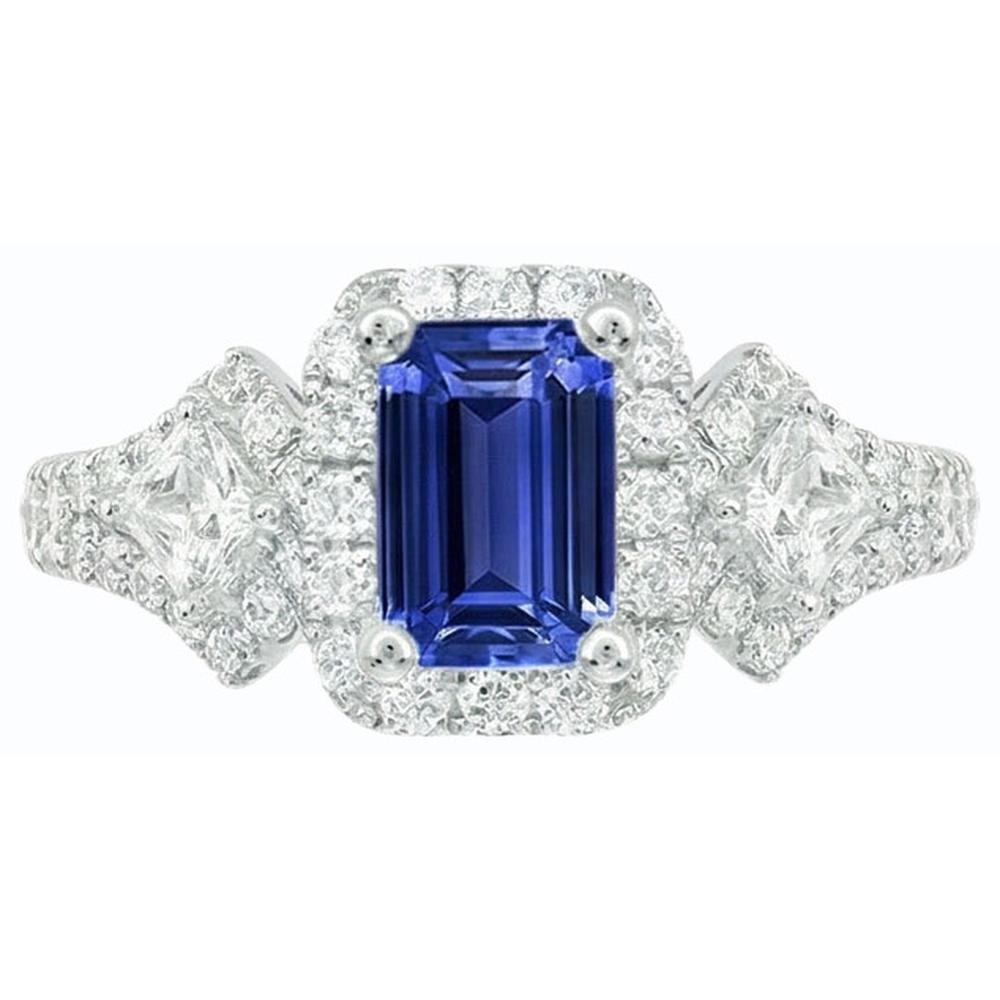naturel round saphir 3.50carats bague détail rapproché