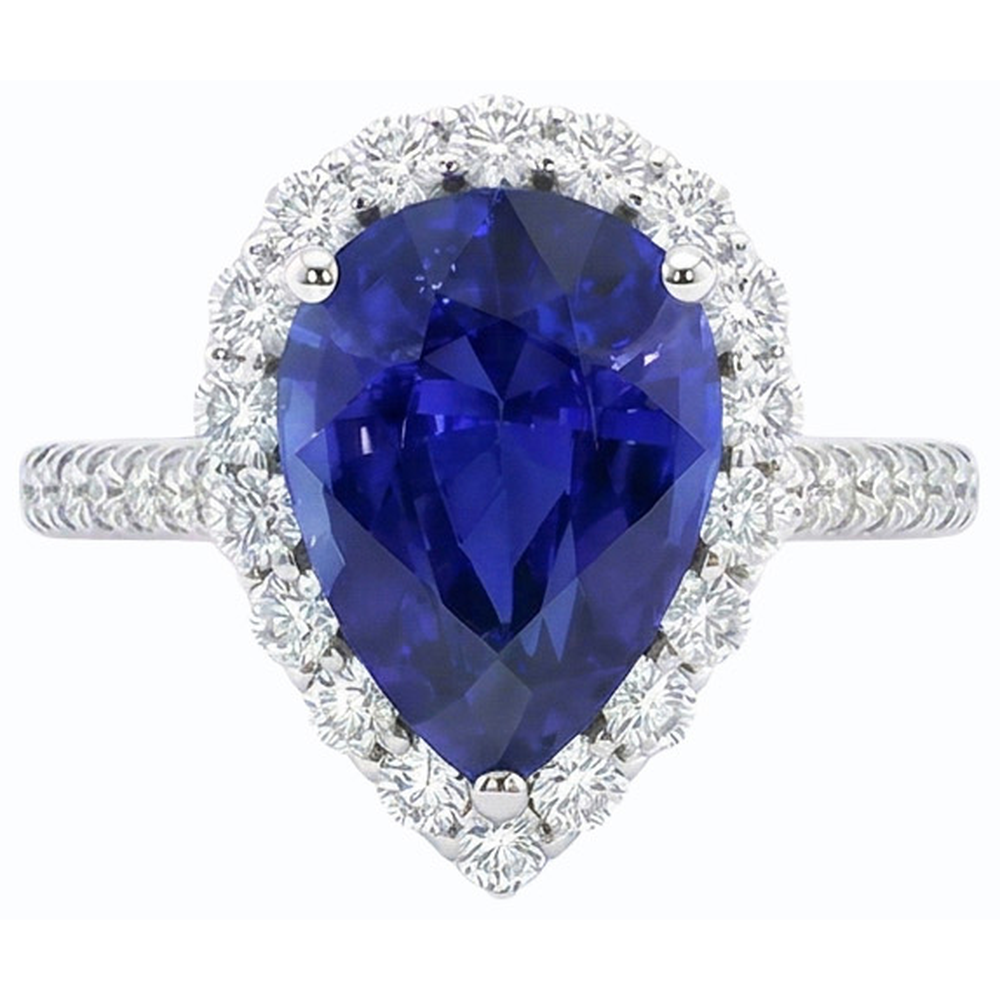 naturel round diamant 5carats bague vue de dessus