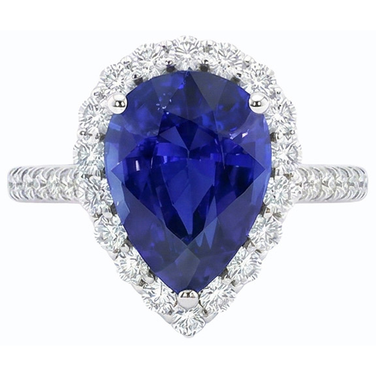 naturel round diamant 5carats bague vue de dessus