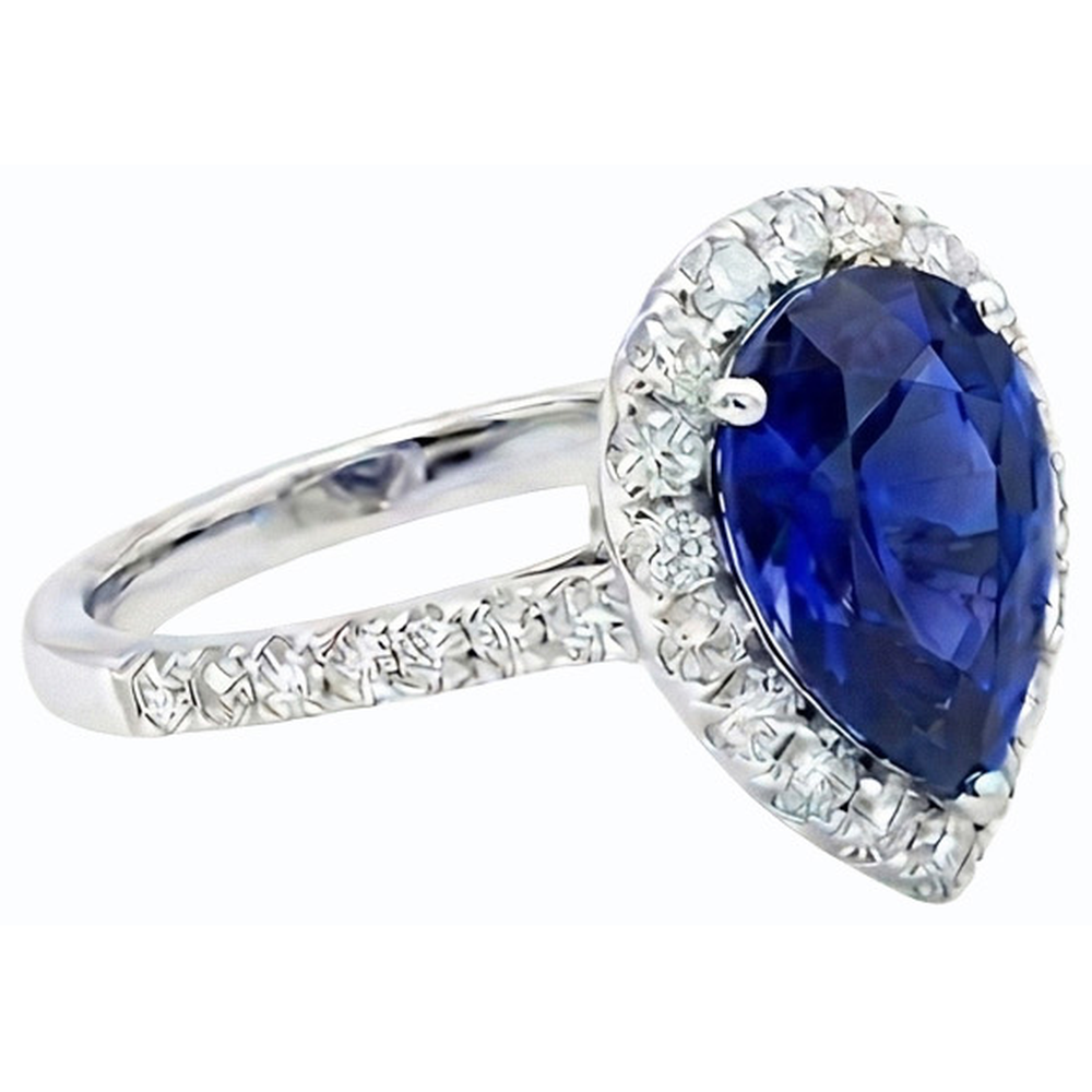 naturel round diamant 5carats bague vue de profil