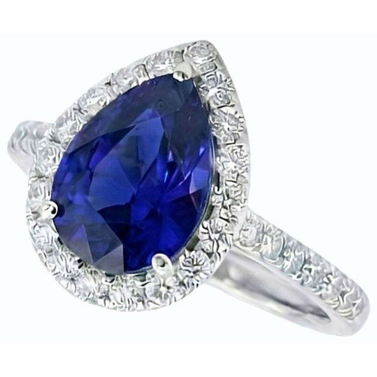 naturel round diamant 5carats bague sur blanc