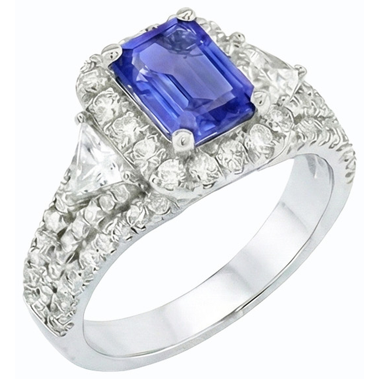 naturel round saphir 3.50carats bague détail rapproché