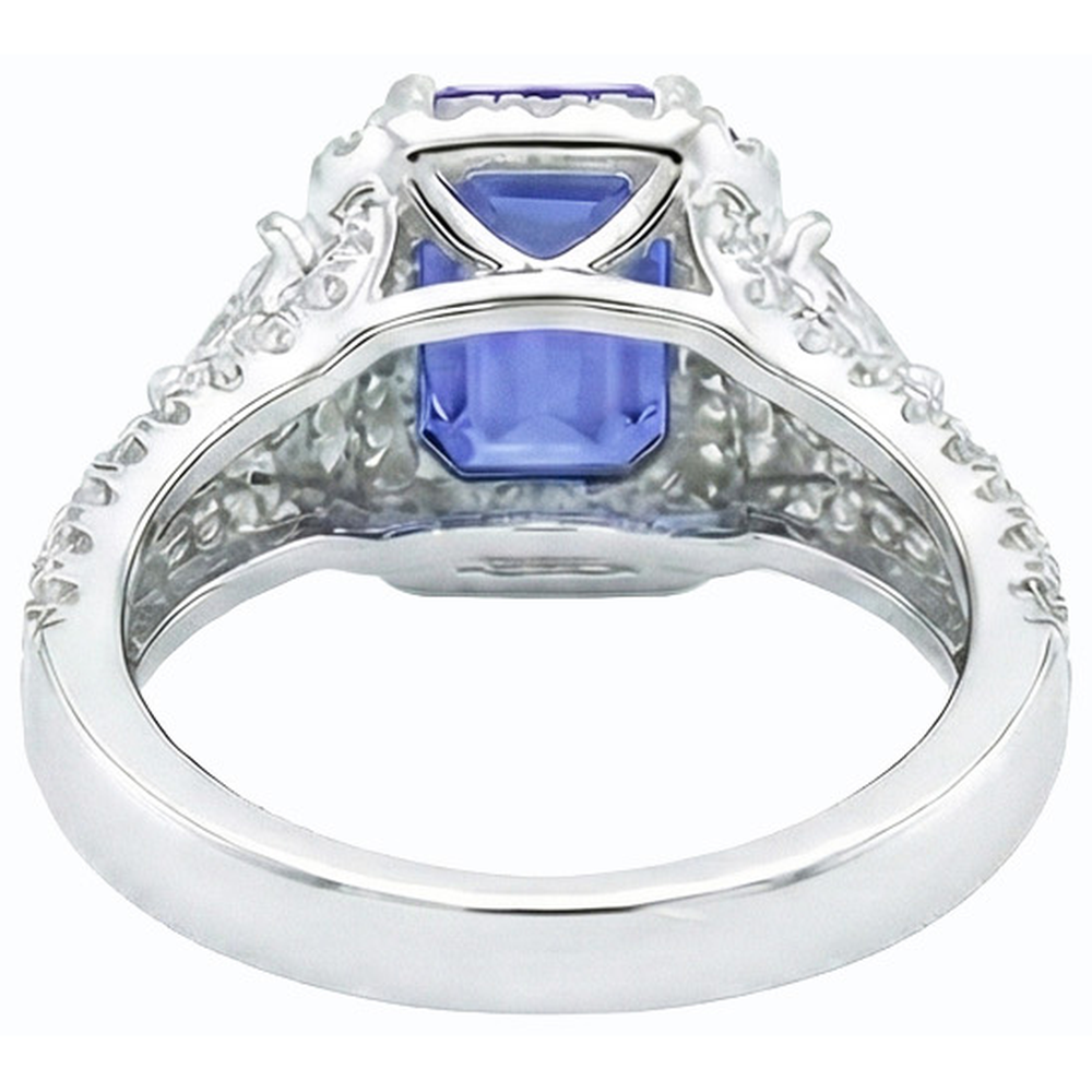 naturel round saphir 3.50carats bague vue de dessus