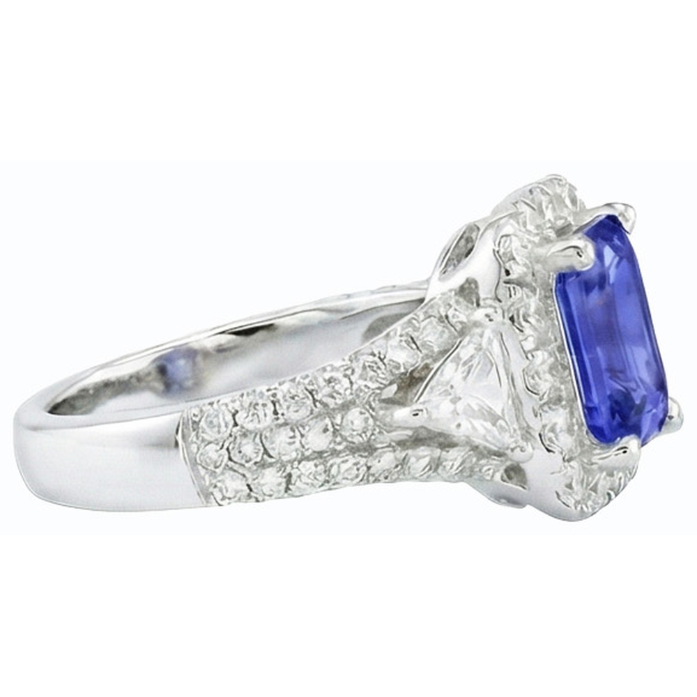 naturel round saphir 3.50carats bague sur blanc