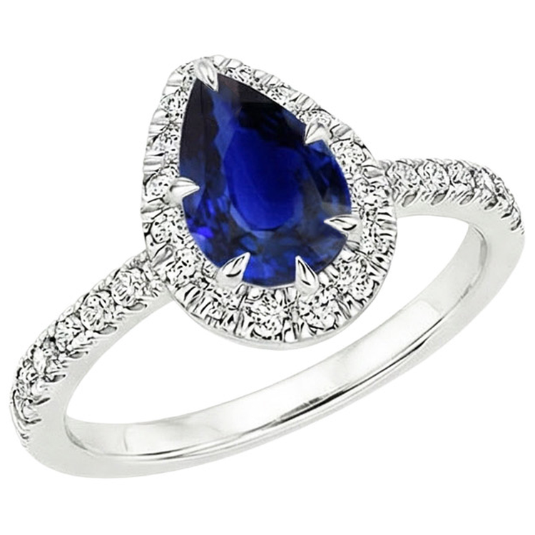 naturel pear diamant 5.50carats bague angle de côté