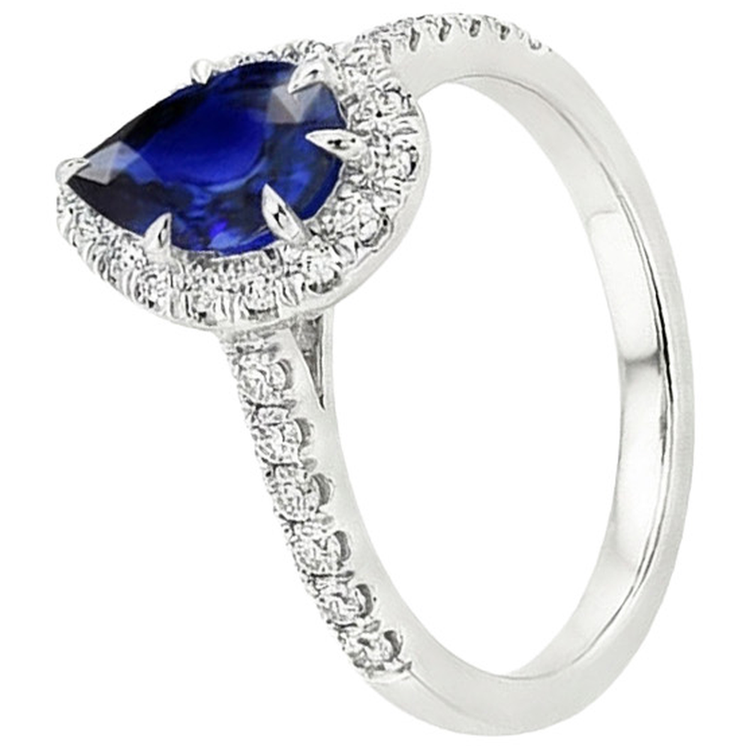naturel pear diamant 5.50carats bague vue de dessus